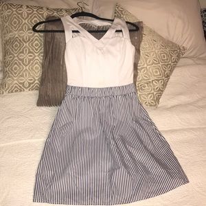 Summer dress blue and whit stripes